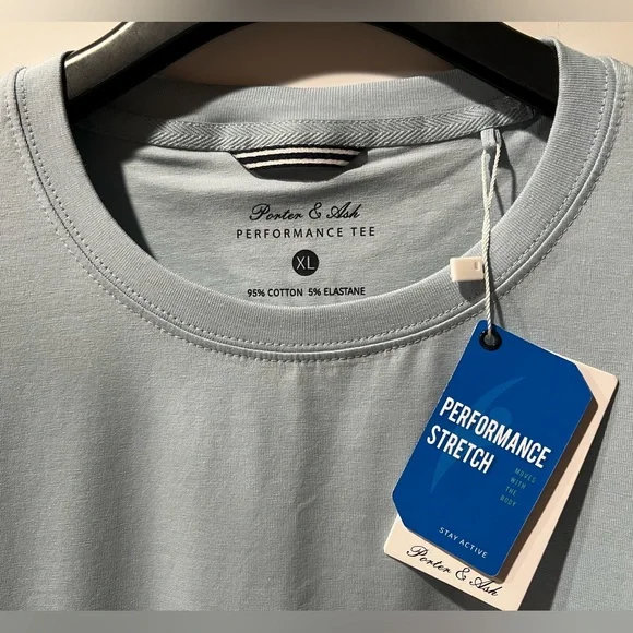 Porter & Ash 95% Cotton 4-way Stretch Short Sleeve Crew Neck Casual Top/Tshirt - Picture 3 of 9